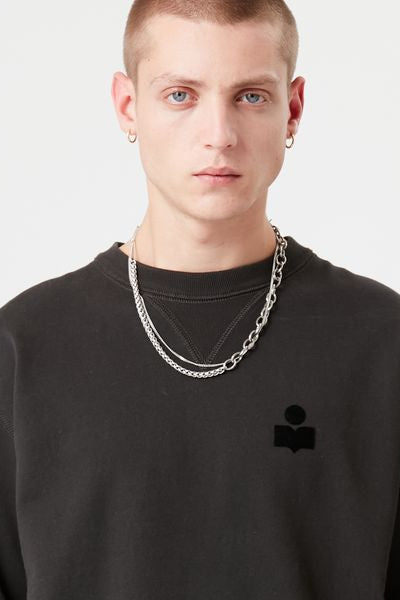 Felpa in cotone a maniche lunghe - Nero lavato - Man - 3