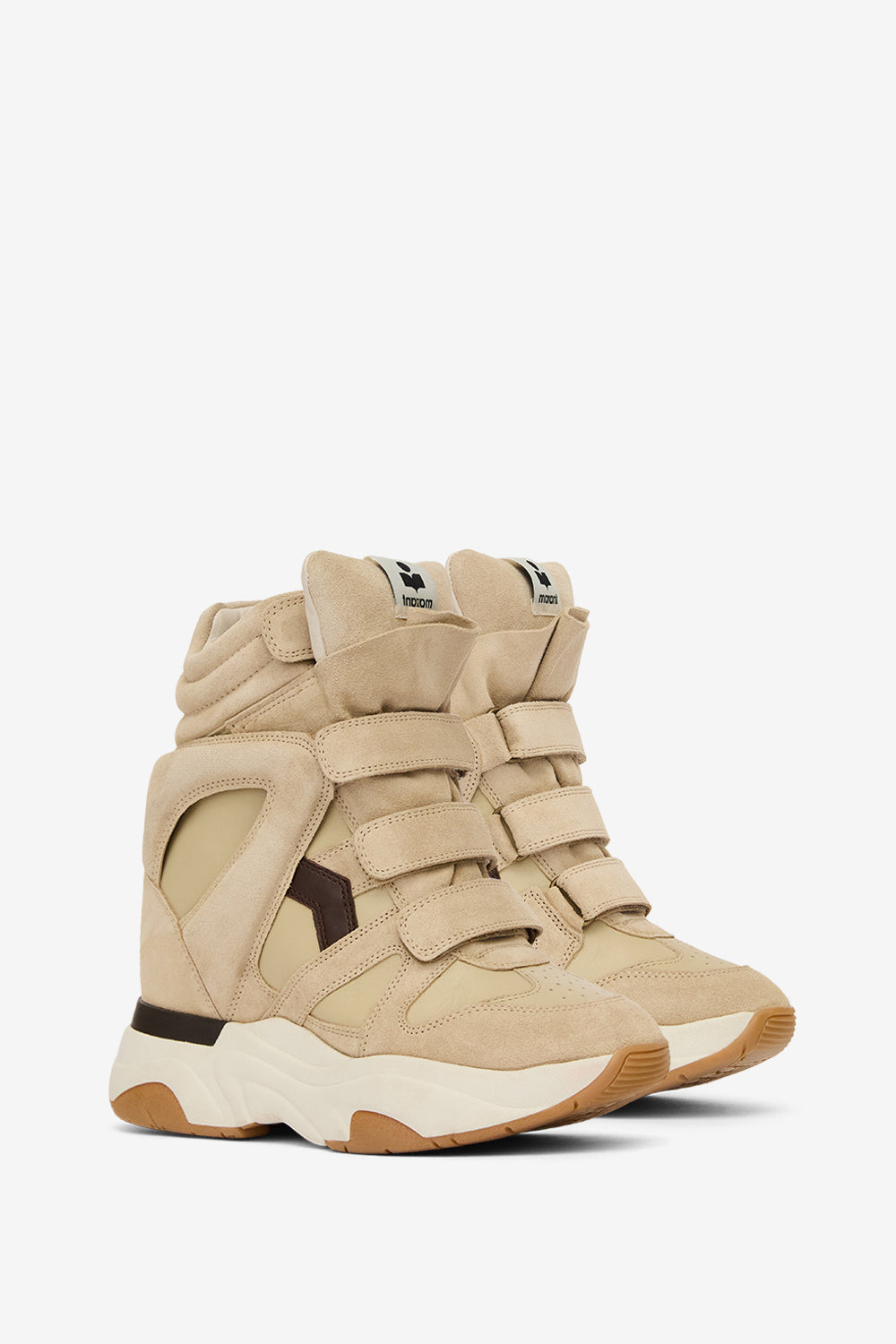 Balskee 하이탑 스웨이드 가죽 웨지 하이탑 스니커즈 - Ecru - chocolate - Woman - 3