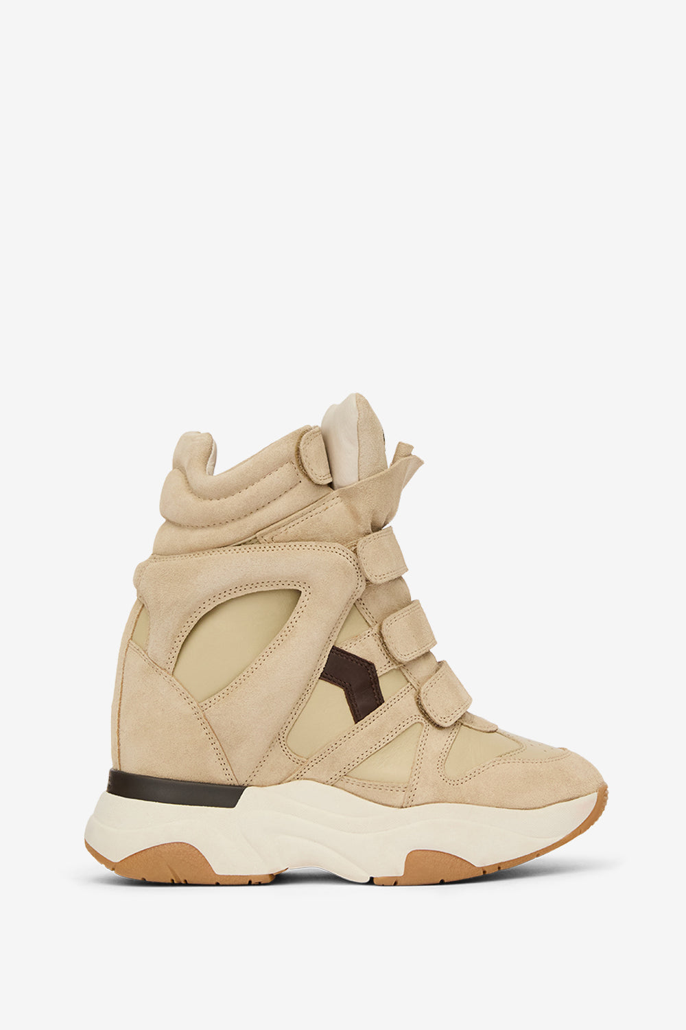 Balskee high-top wedge suede leather sneakers - Ecru - chocolate - Woman - 1