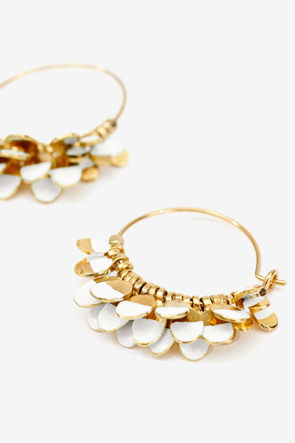 Casablanca golden hoop earrings - Ecru - Woman - 3