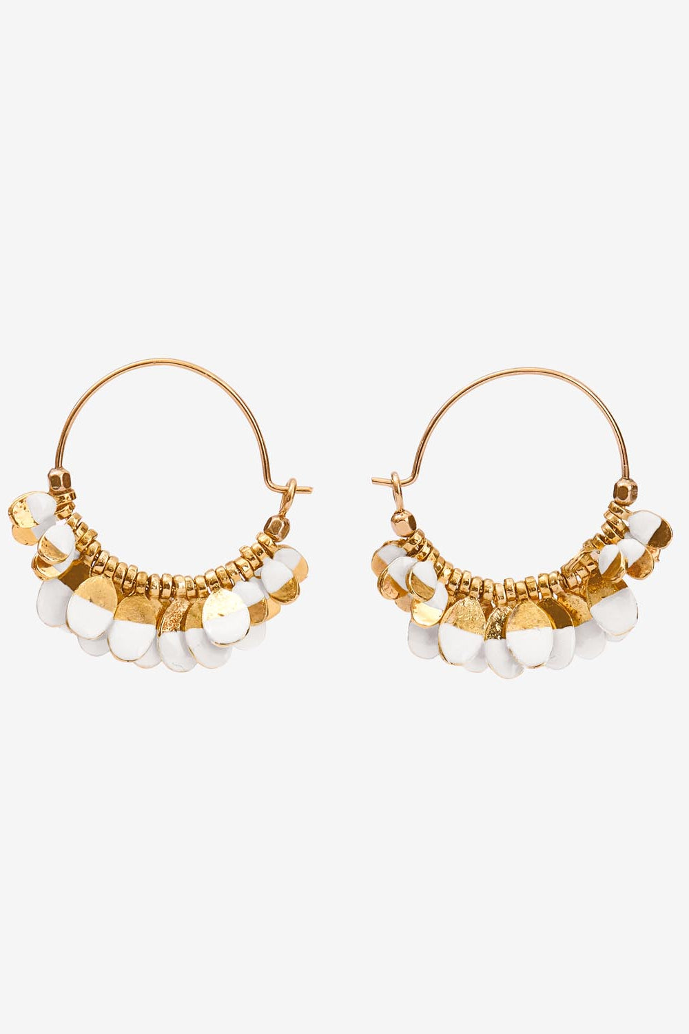 Casablanca golden hoop earrings - Ecru - Woman - 1