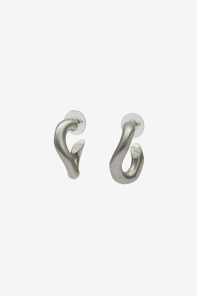 Boucles d'oreilles créoles "effet" maillon links - Argent - Woman - 2