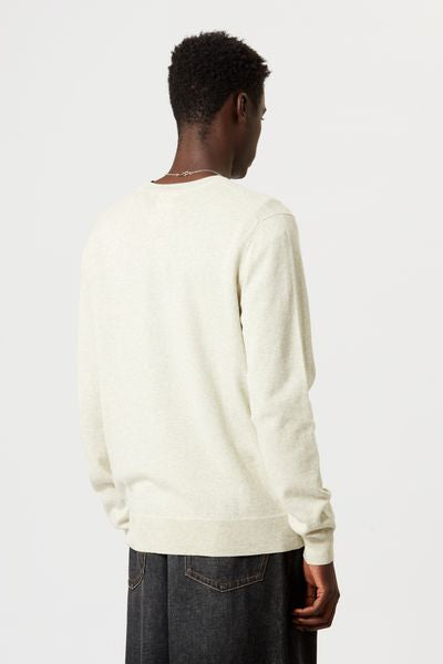 Pull evans à logo en laine et coton - Gris clair - Man - 5