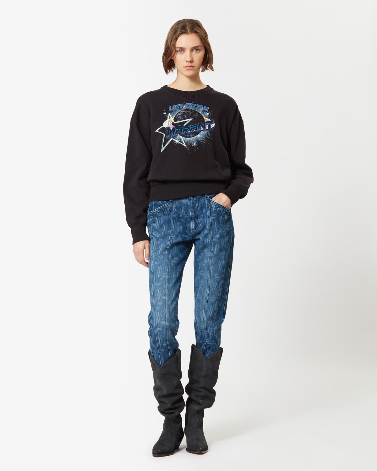 Sweatshirt mobyli Woman Noir délavé 4