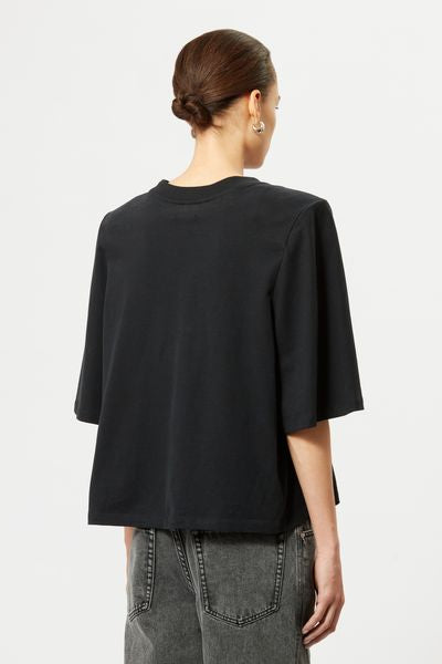 T-shirt à épaulettes en coton ben - Noir - Woman - 9