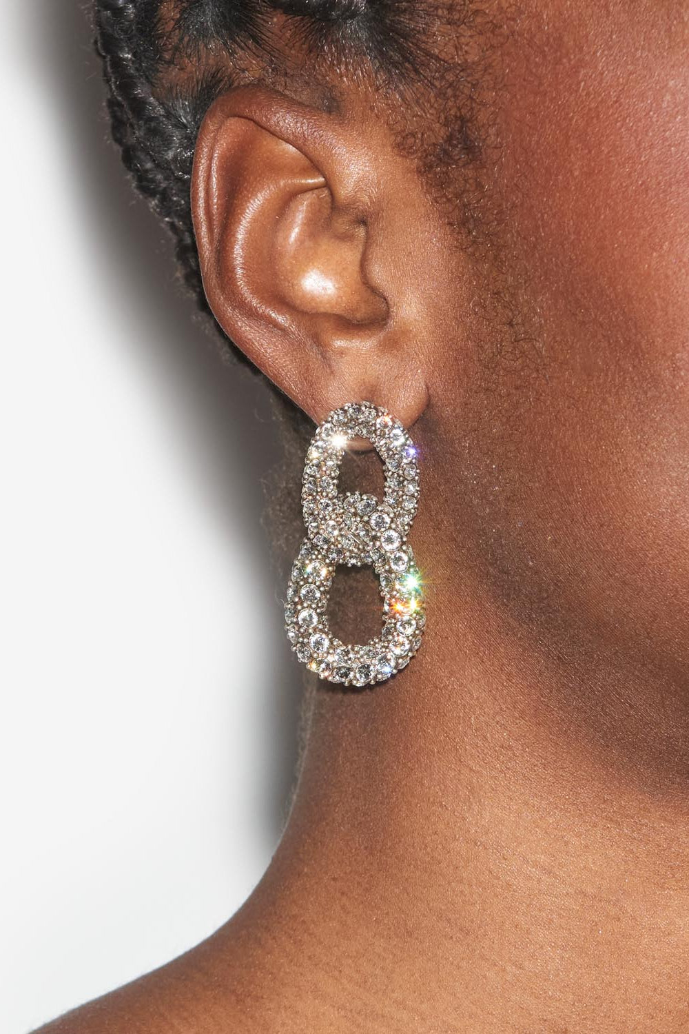 Boucles d'oreilles à strass funky ring - Argenté - Woman - 2