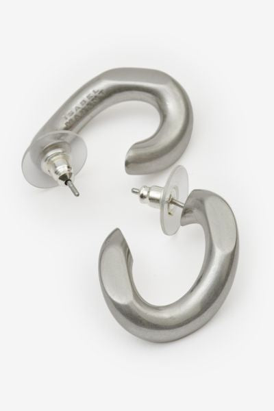 Boucles d'oreilles créoles "effet" maillon links - Argent - Woman - 5