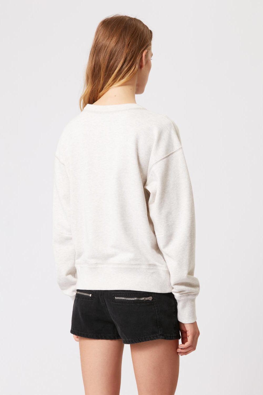 Shad lightweight cotton sweatshirt with logo - Ecru - Woman - 5