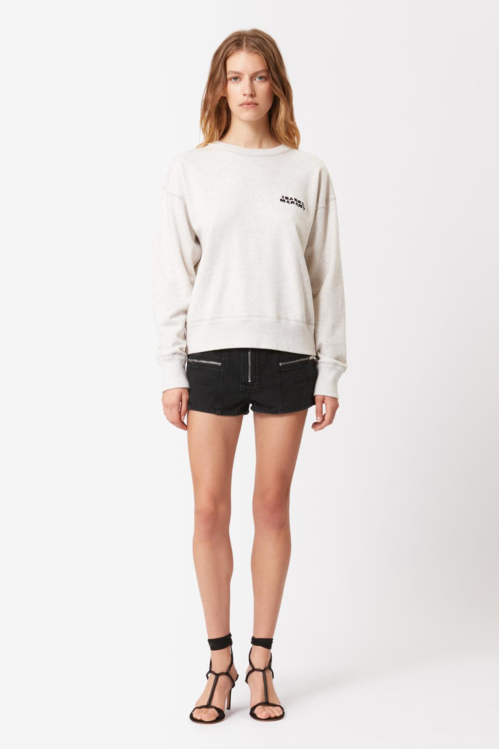 Shad lightweight cotton sweatshirt with logo - Ecru - Woman - 2