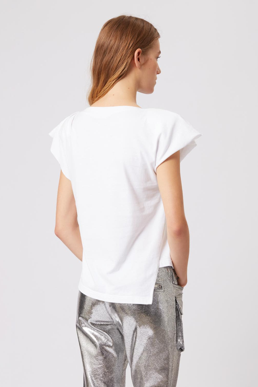T-shirt asymétrique en coton uni sebani - Blanc - Woman - 5