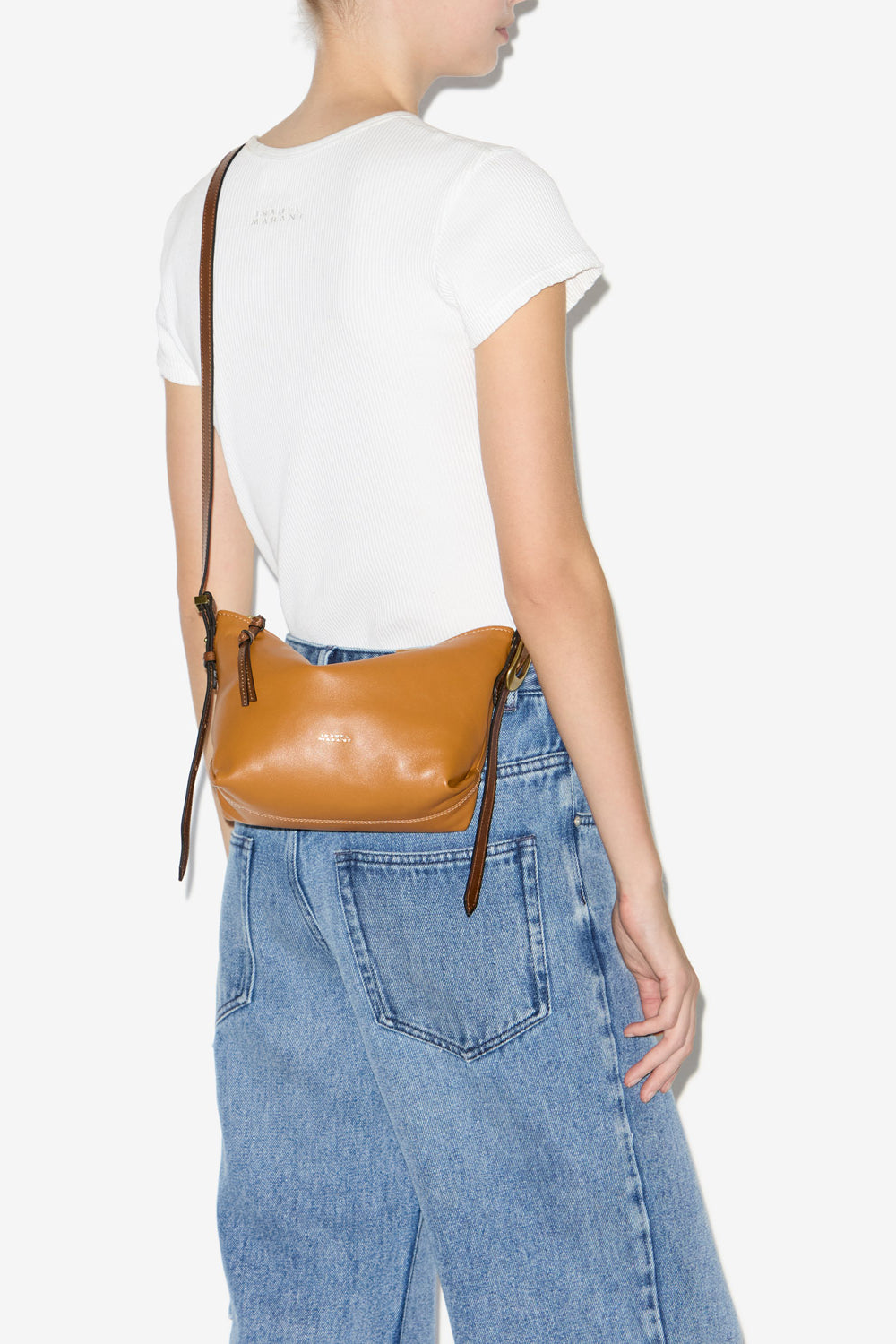 Leyden mini bag in lambskin leather - Cognac - Woman - 2