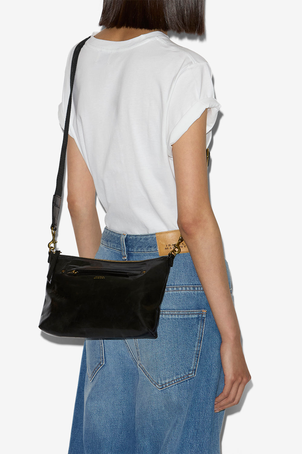 Nessah soft leather shoulder bag - Black - Woman - 8