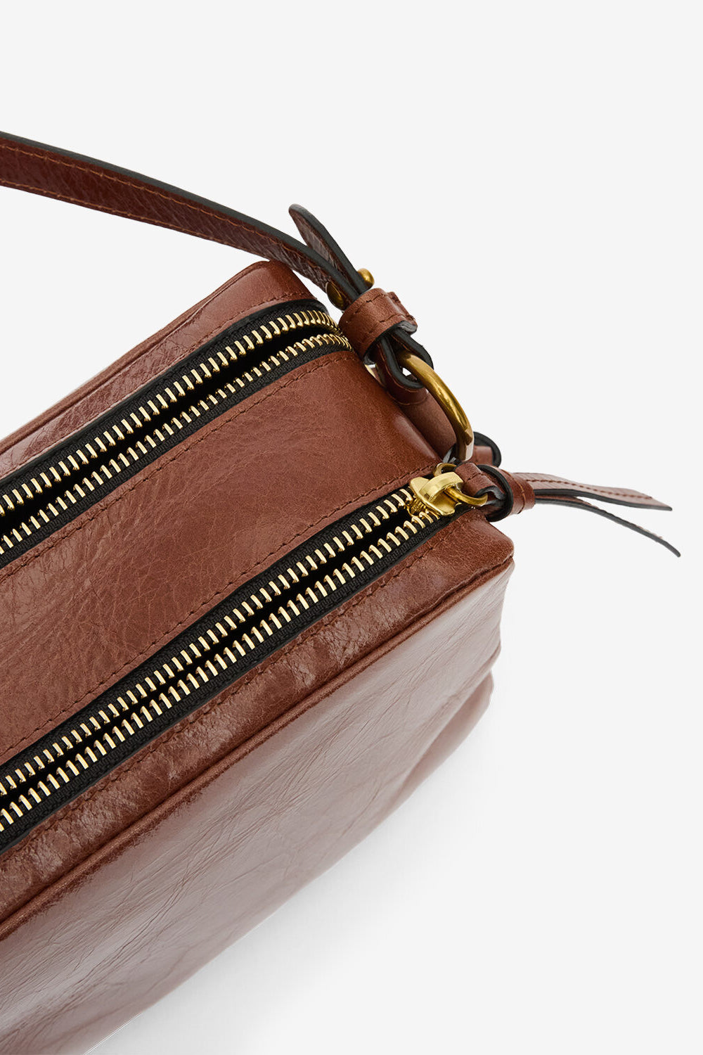 Wardy camera shiny leather bag - Chocolate - Woman - 3