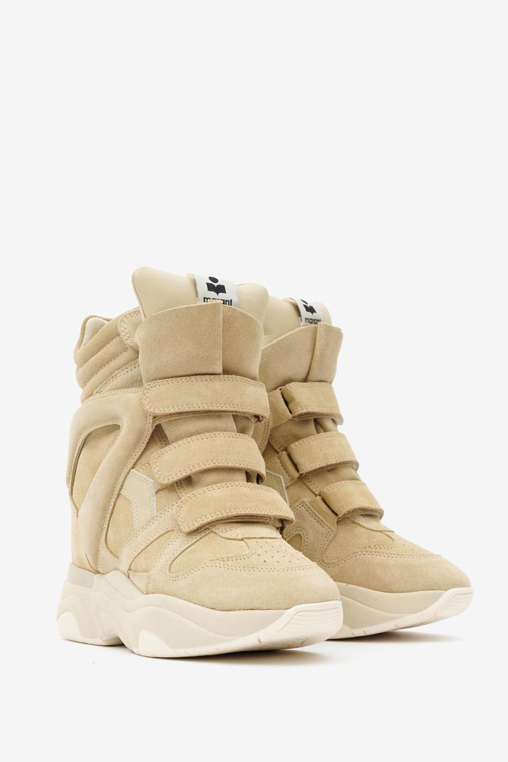 Baskets montantes compensées balskee en cuir de veau velours  - Beige - Woman - 3