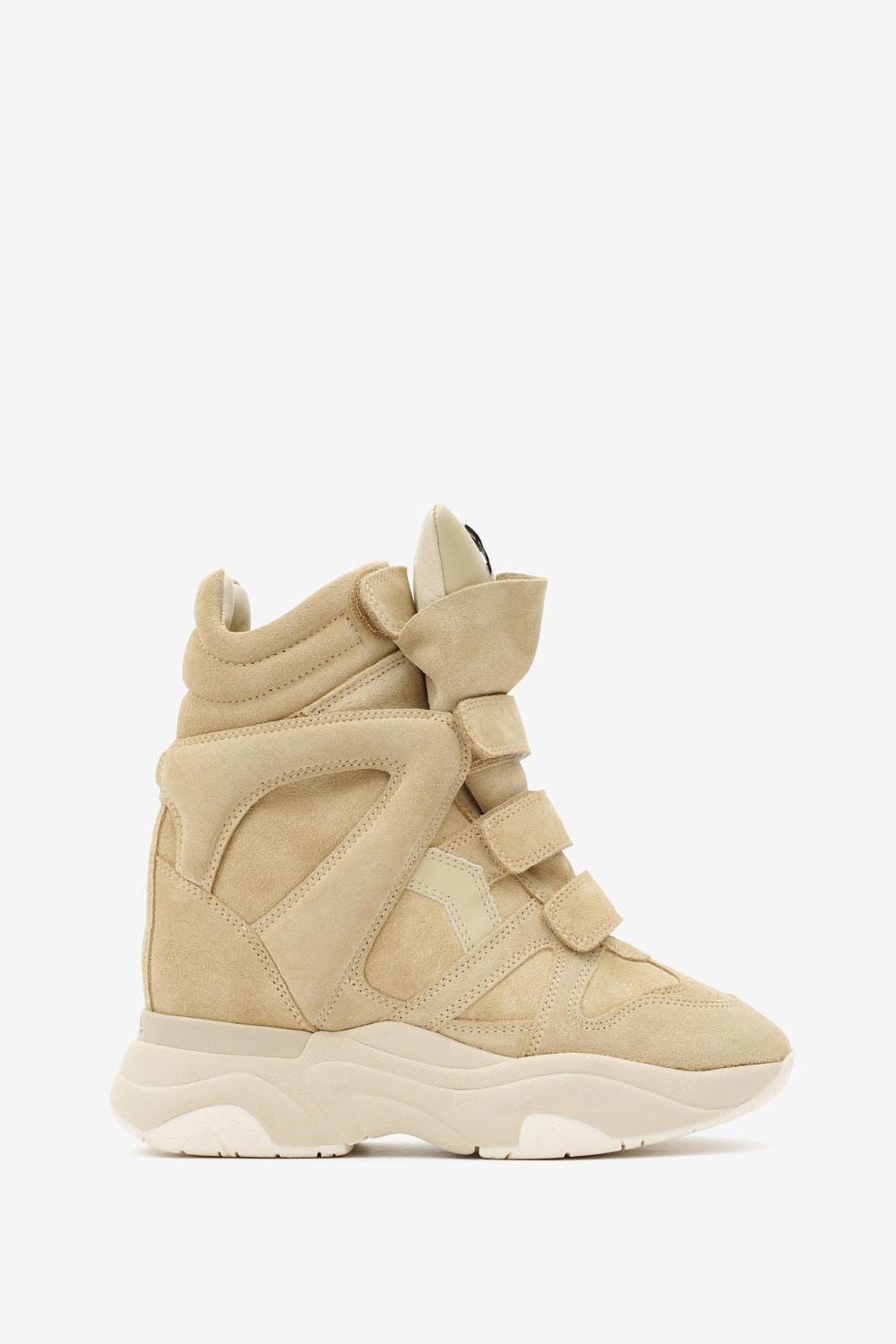 Baskets montantes compensées balskee en cuir de veau velours  - Beige - Woman - 1