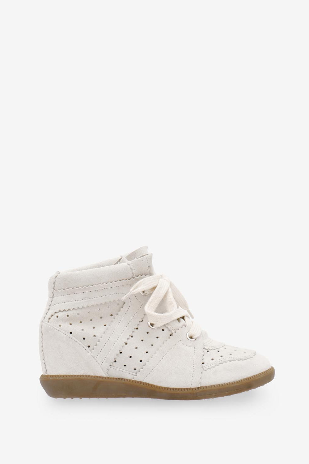 Baskets compensées en cuir bobby - Beige - Woman - 1