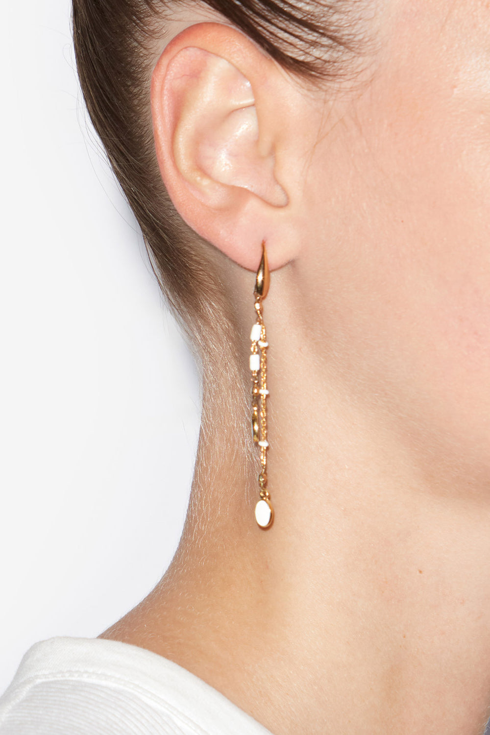 Casablanca gold-tone tassel earrings - Ecru - Woman - 2