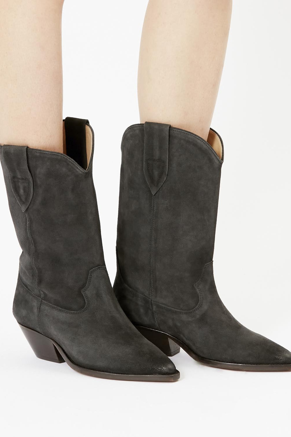 Botines tejanos de piel de ante de becerro duerto - Negro lavado - Woman - 5