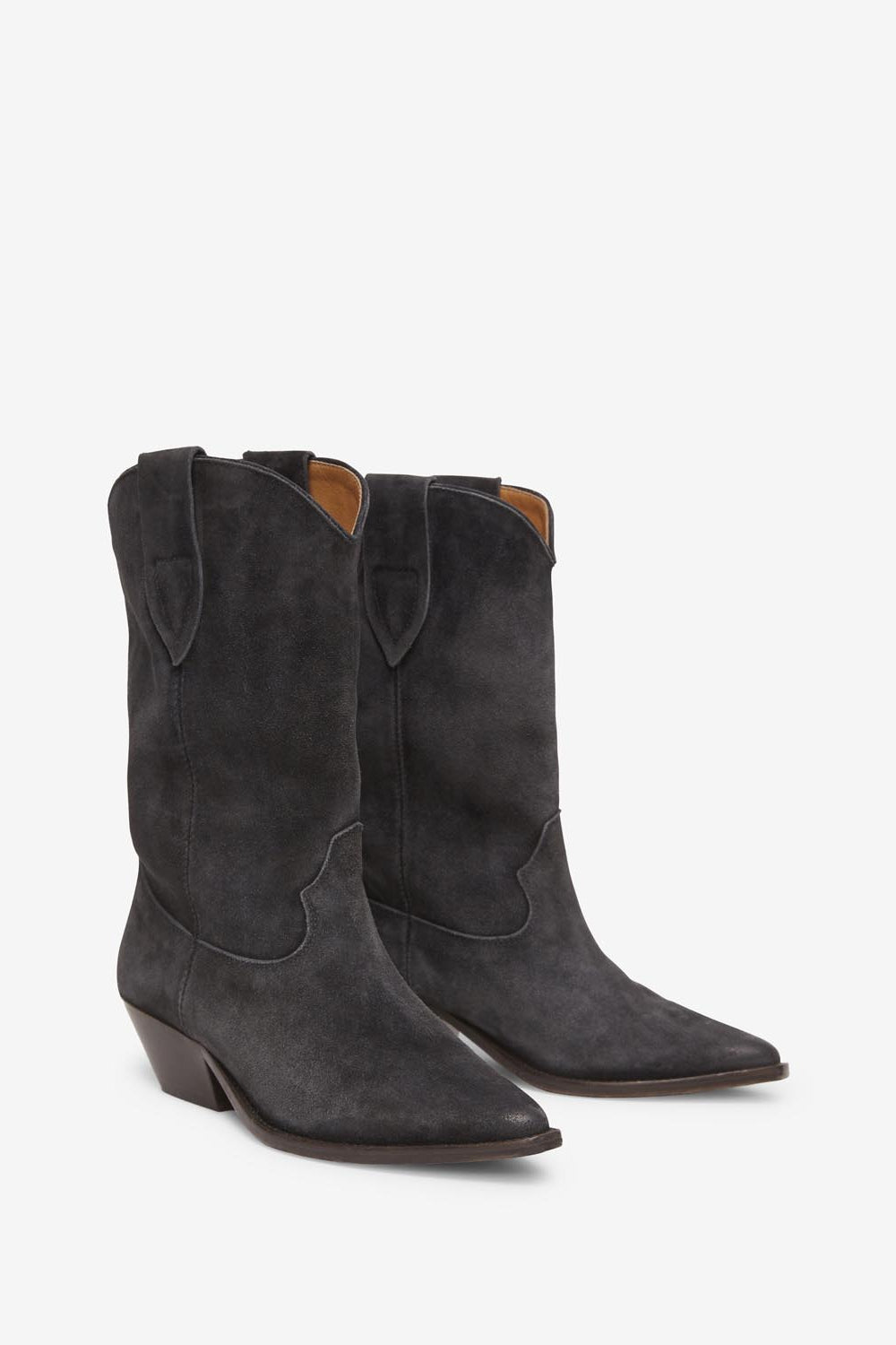 Botines tejanos de piel de ante de becerro duerto - Negro lavado - Woman - 3