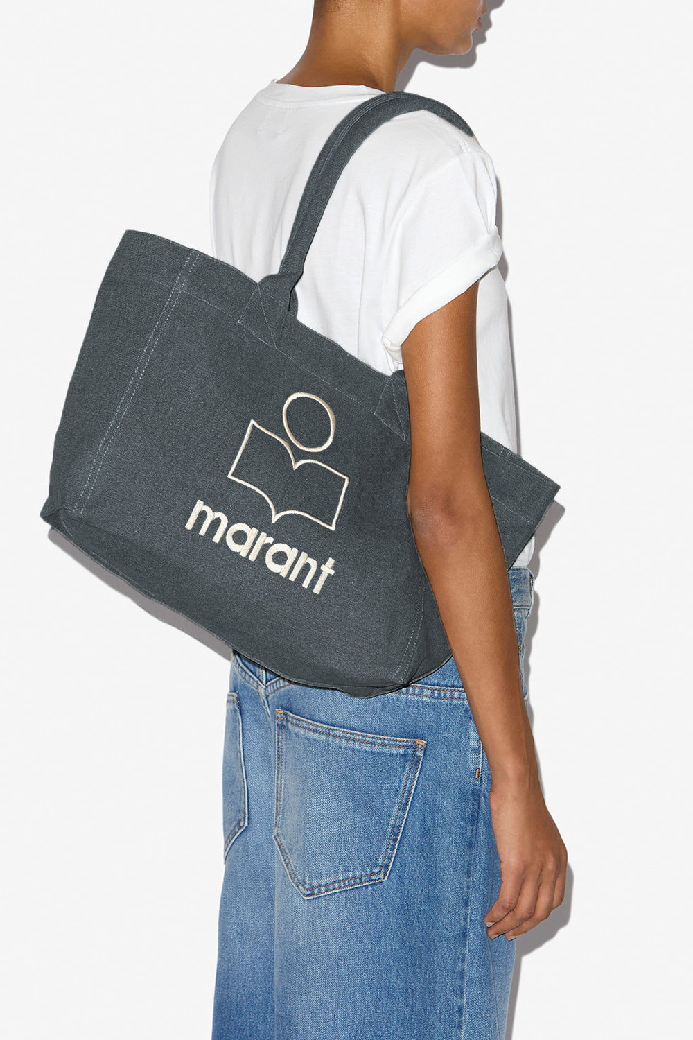 Yenky zipped faded cotton bag with logo - Black - Woman - 2