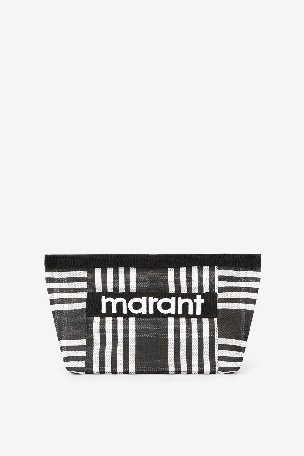 Powden striped nylon clutch bag - Black-white - Woman - 1
