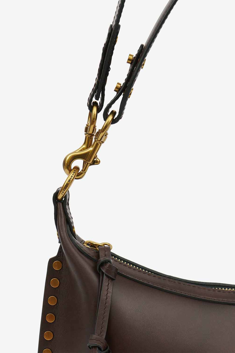 Bolso de mano y hombro de piel de becerro naoko - Chocolate - Woman - 4