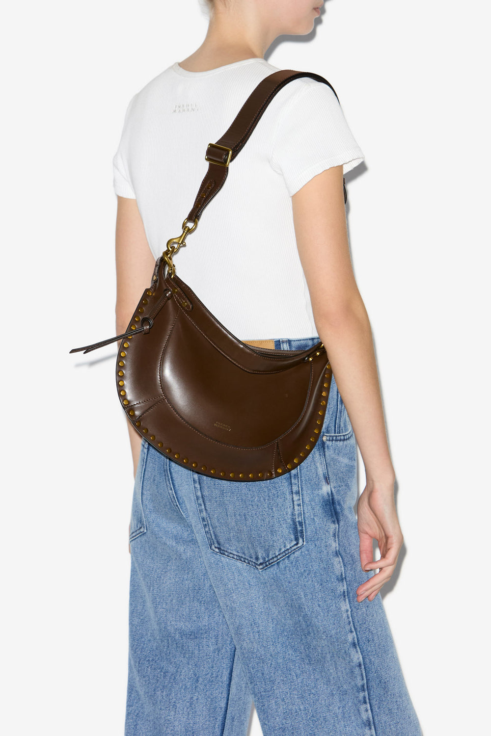 Naoko studded leather bag - Dark brown - Woman - 2