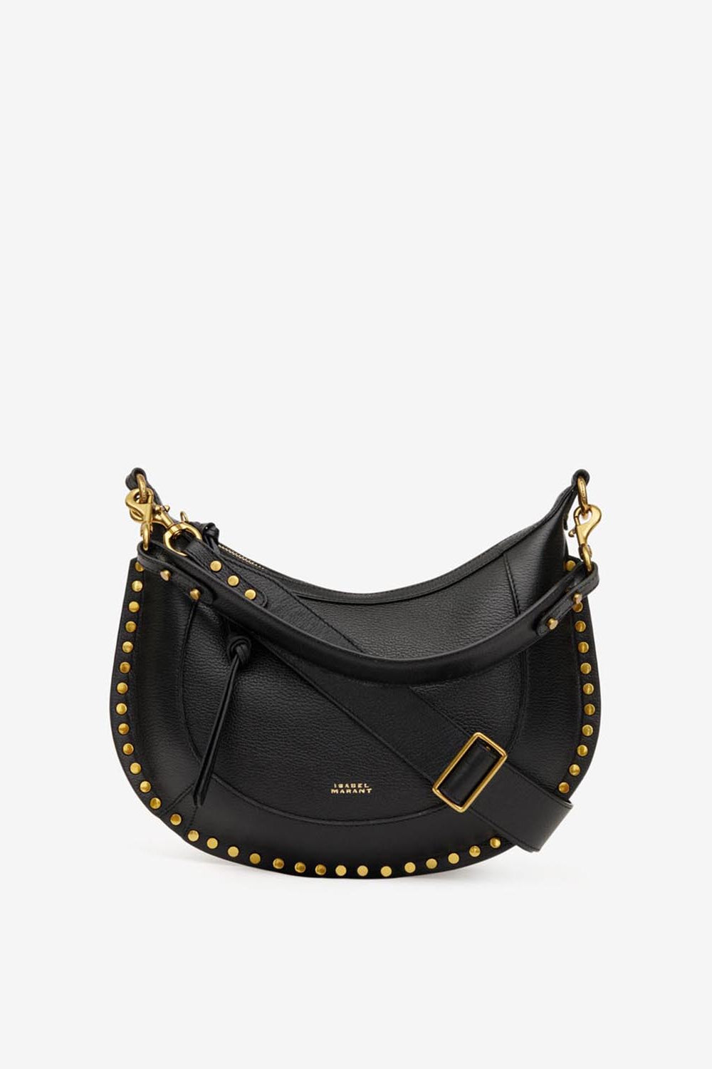 Grained leather bag with studs naoko - Black - Woman - 1