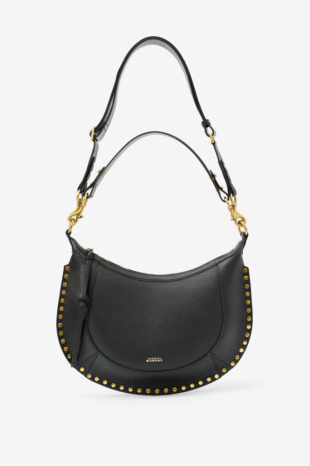 Grained leather bag with studs naoko - Black - Woman - 6