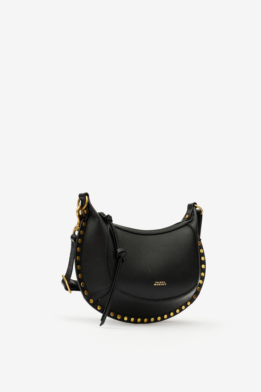 Oskan moon shoulder bag in full-grain leather - Black - Woman - 4
