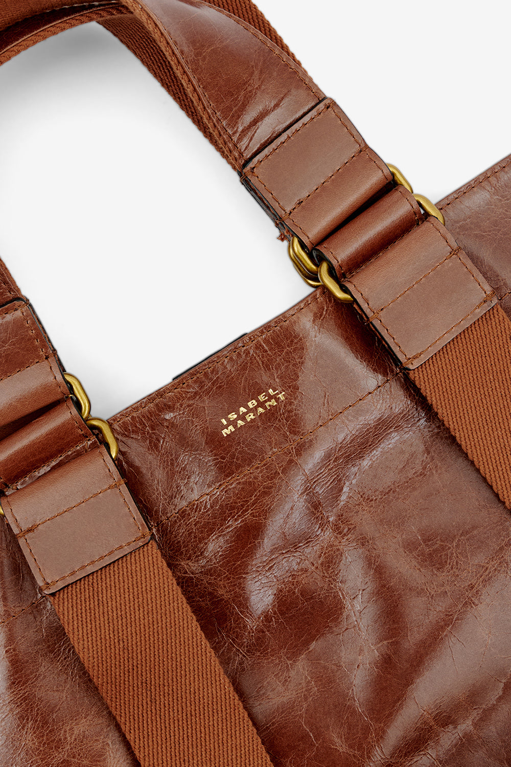 Wardy shiny leather tote bag - Chocolate - Woman - 3