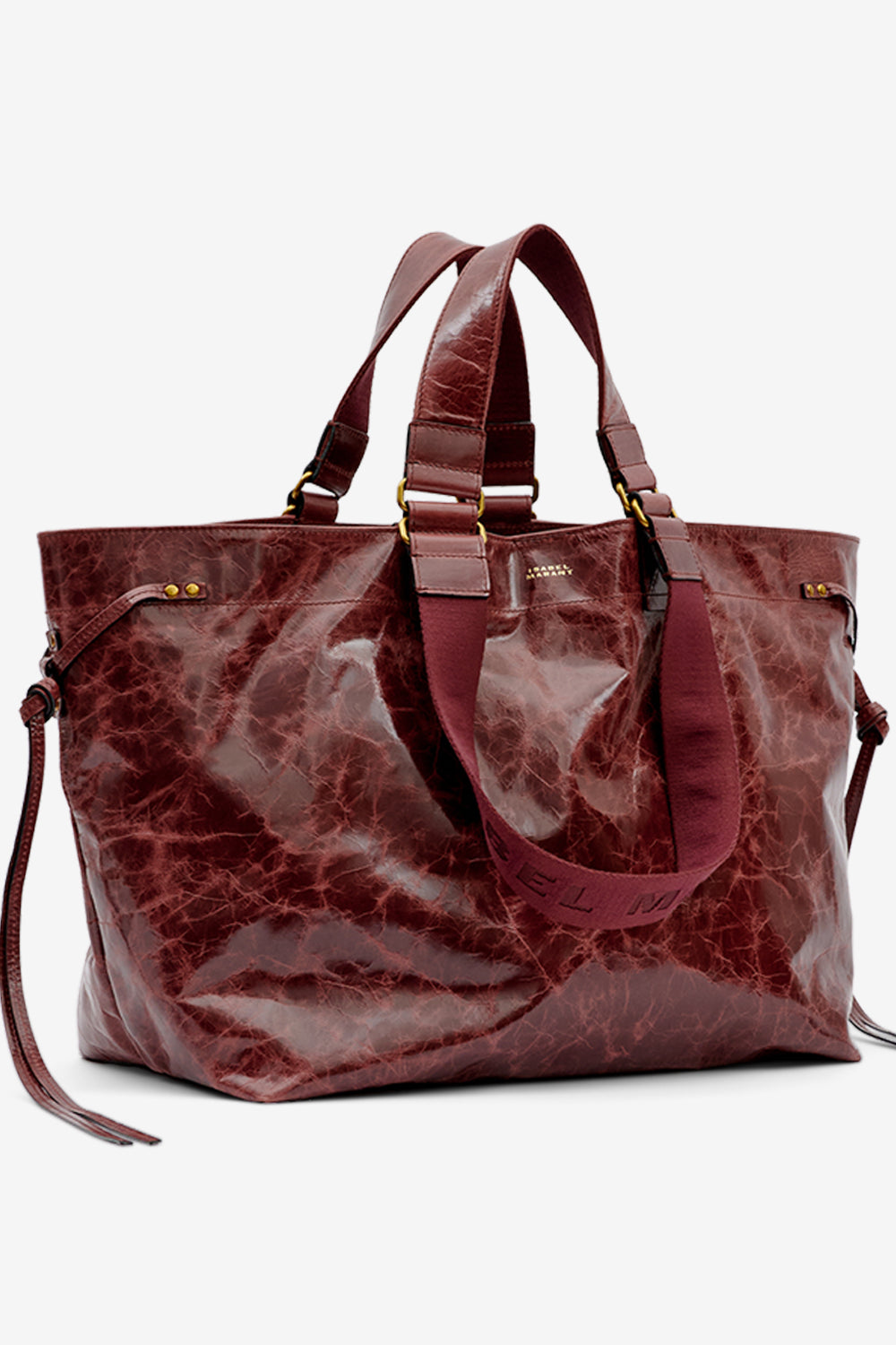 Wardy shiny leather tote bag - Grapefruit - Woman - 4