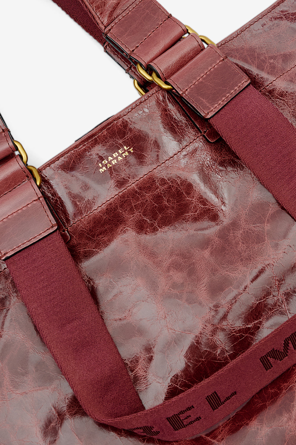 Wardy shiny leather tote bag - Grapefruit - Woman - 3