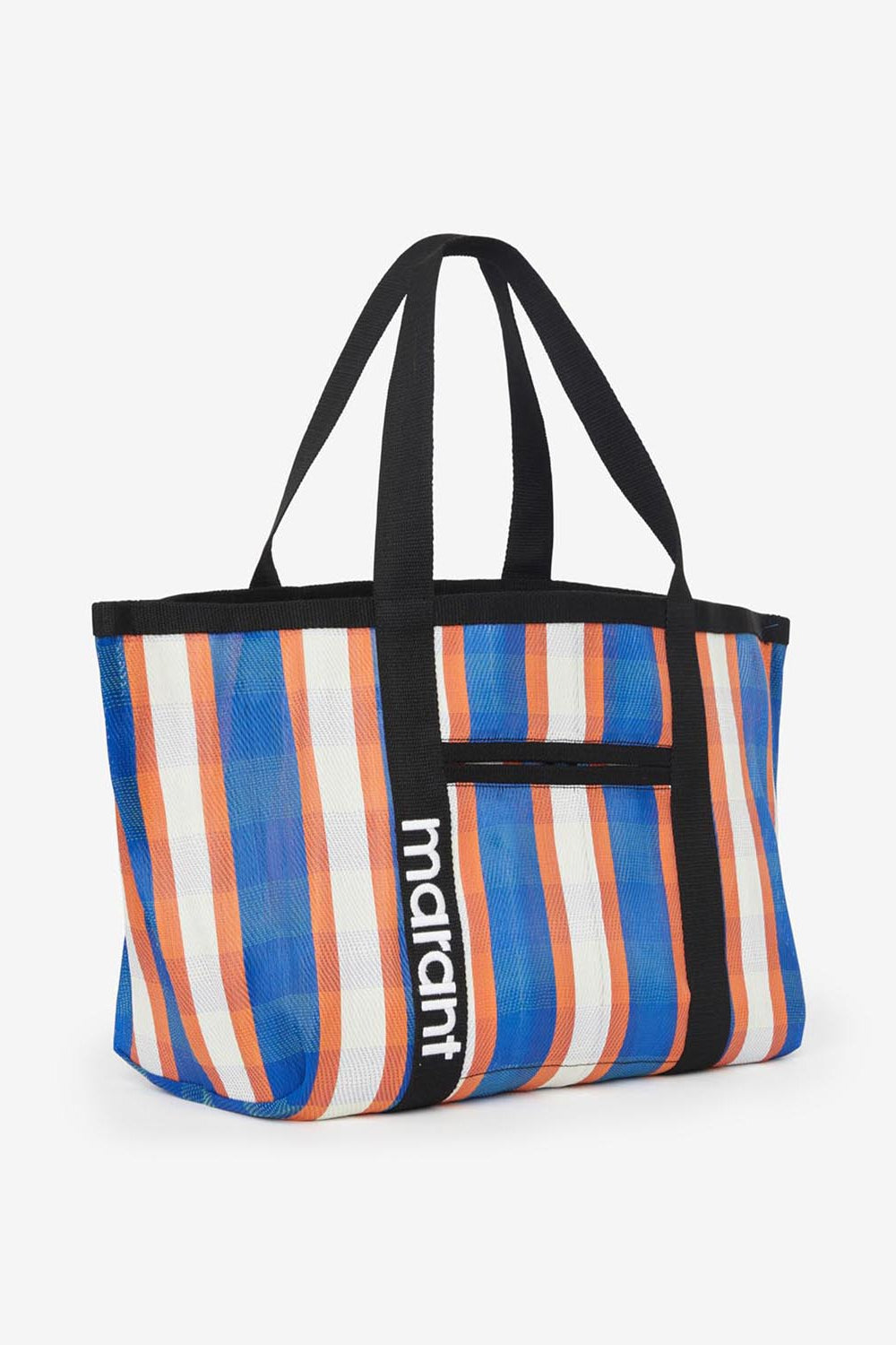 Darwen shoulder tote bag in striped nylon - White-blue-orange - Woman - 3