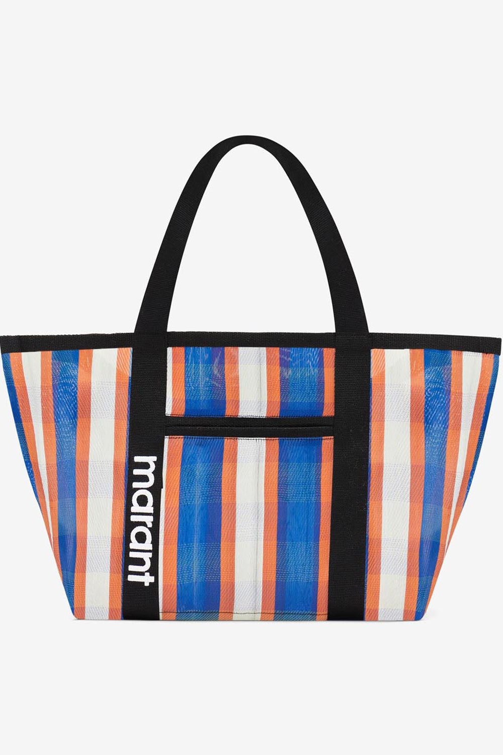 Darwen shoulder tote bag in striped nylon - White-blue-orange - Woman - 1