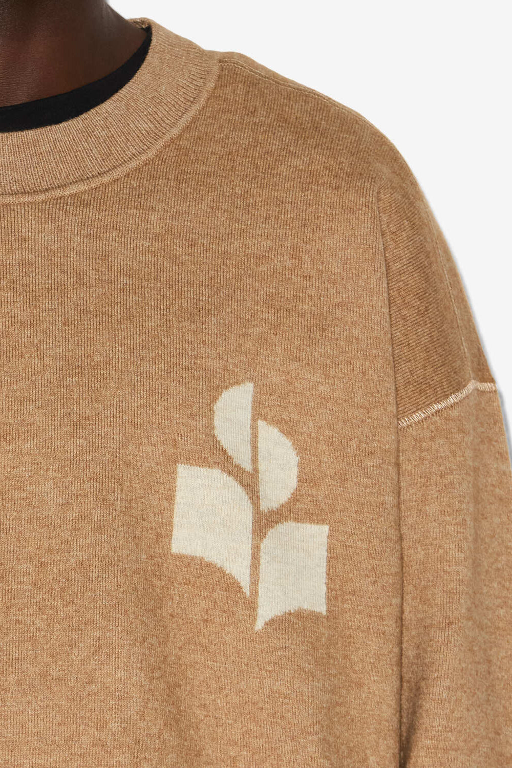 Pull atley à logo en laine et coton - Camel - Man - 3