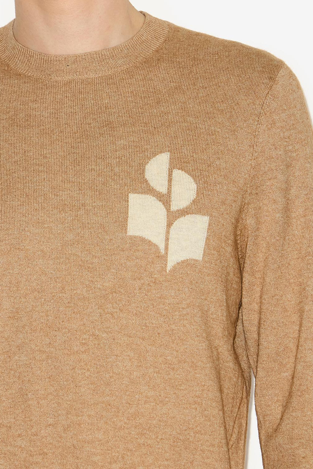 Pull evans à logo en laine mélangée - Camel - Man - 3