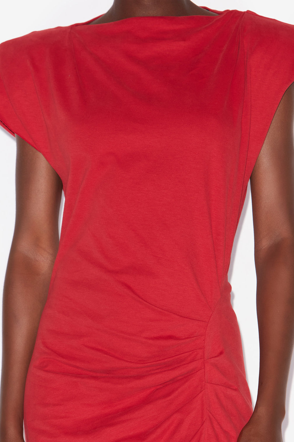 Vestido largo de punto nadela - Rojo - Woman - 3