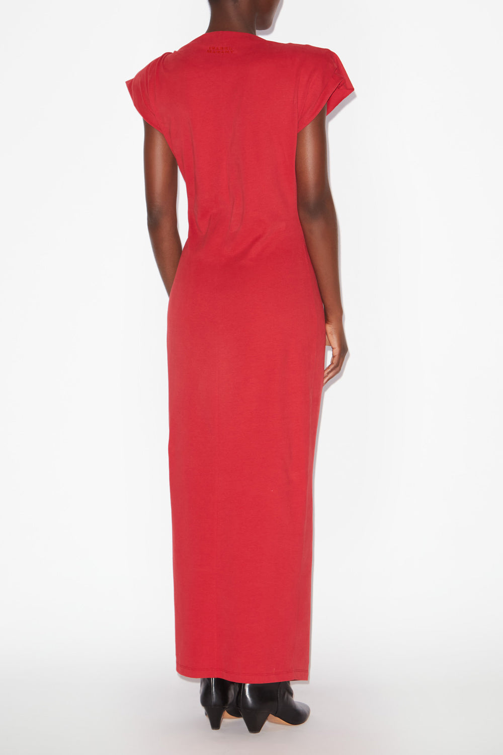 Vestido largo de punto nadela - Rojo - Woman - 4