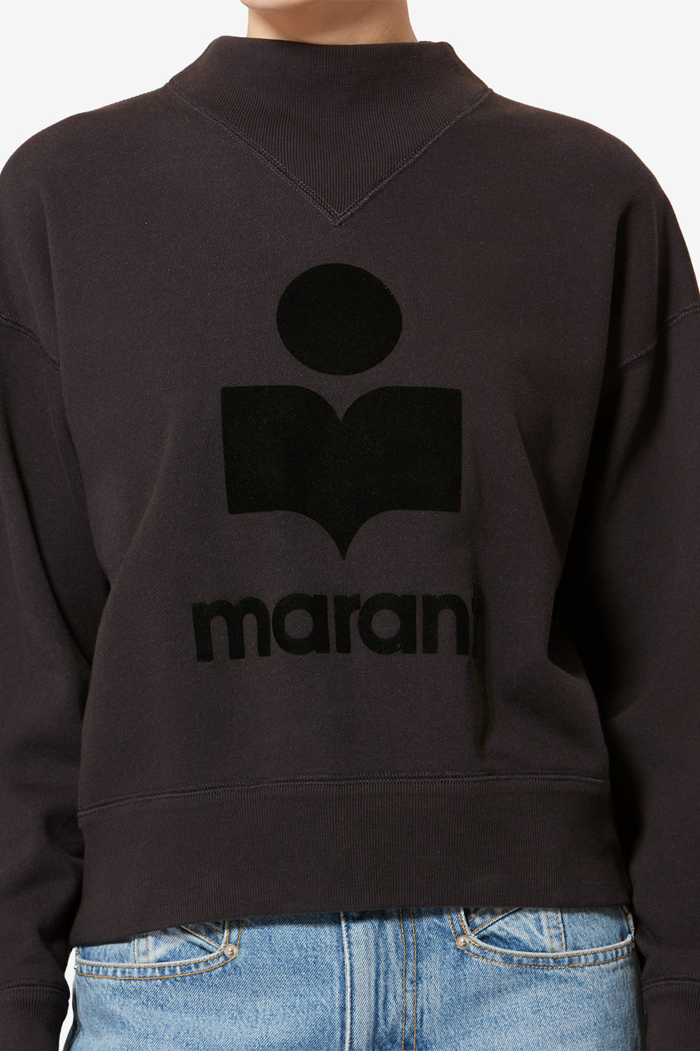 Mody cotton sweatshirt with logo - Black - Woman - 5