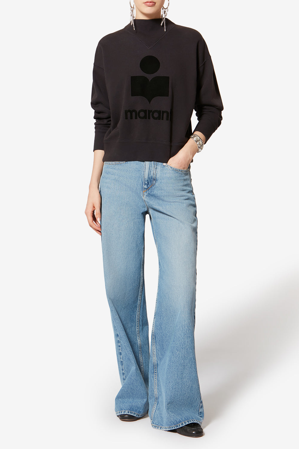 Mody cotton sweatshirt with logo - Black - Woman - 3