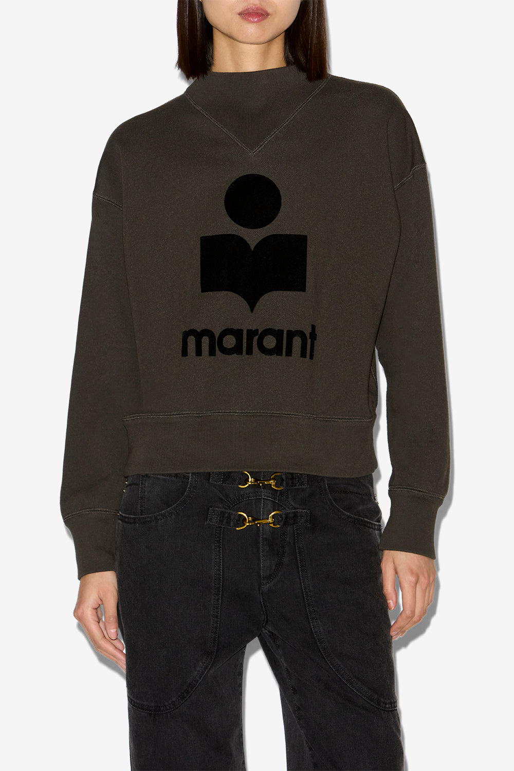 Sweatshirt moby en coton à logo  - Noir délavé - Woman - 7