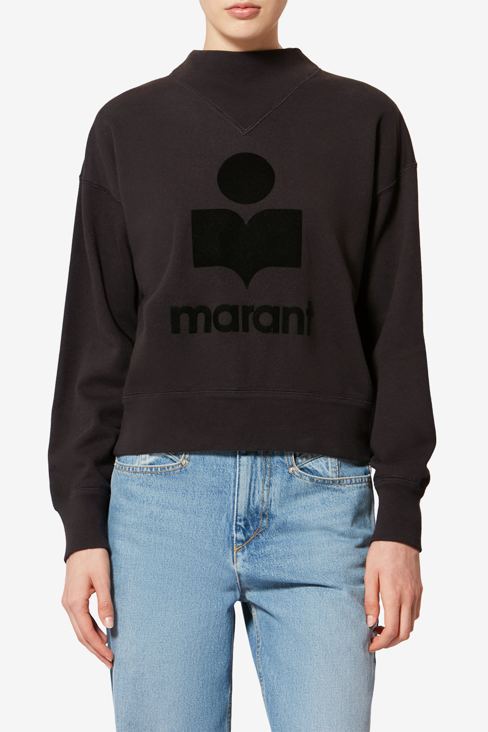 Mody cotton sweatshirt with logo - Black - Woman - 7