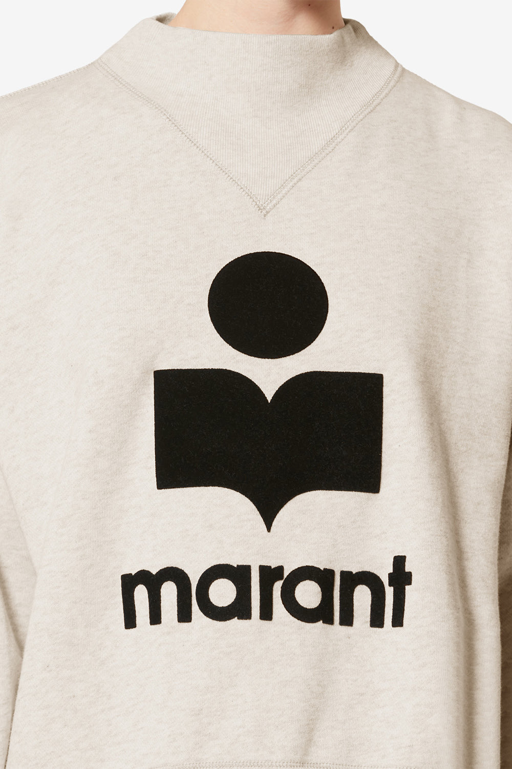 Moby cotton sweatshirt with logo - Ecru - Woman - 3