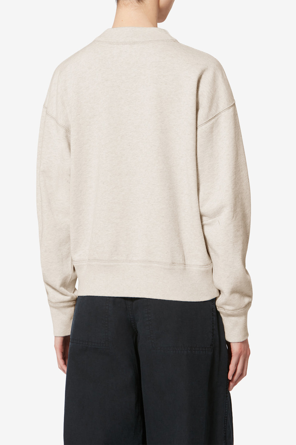 Moby cotton sweatshirt with logo - Ecru - Woman - 5