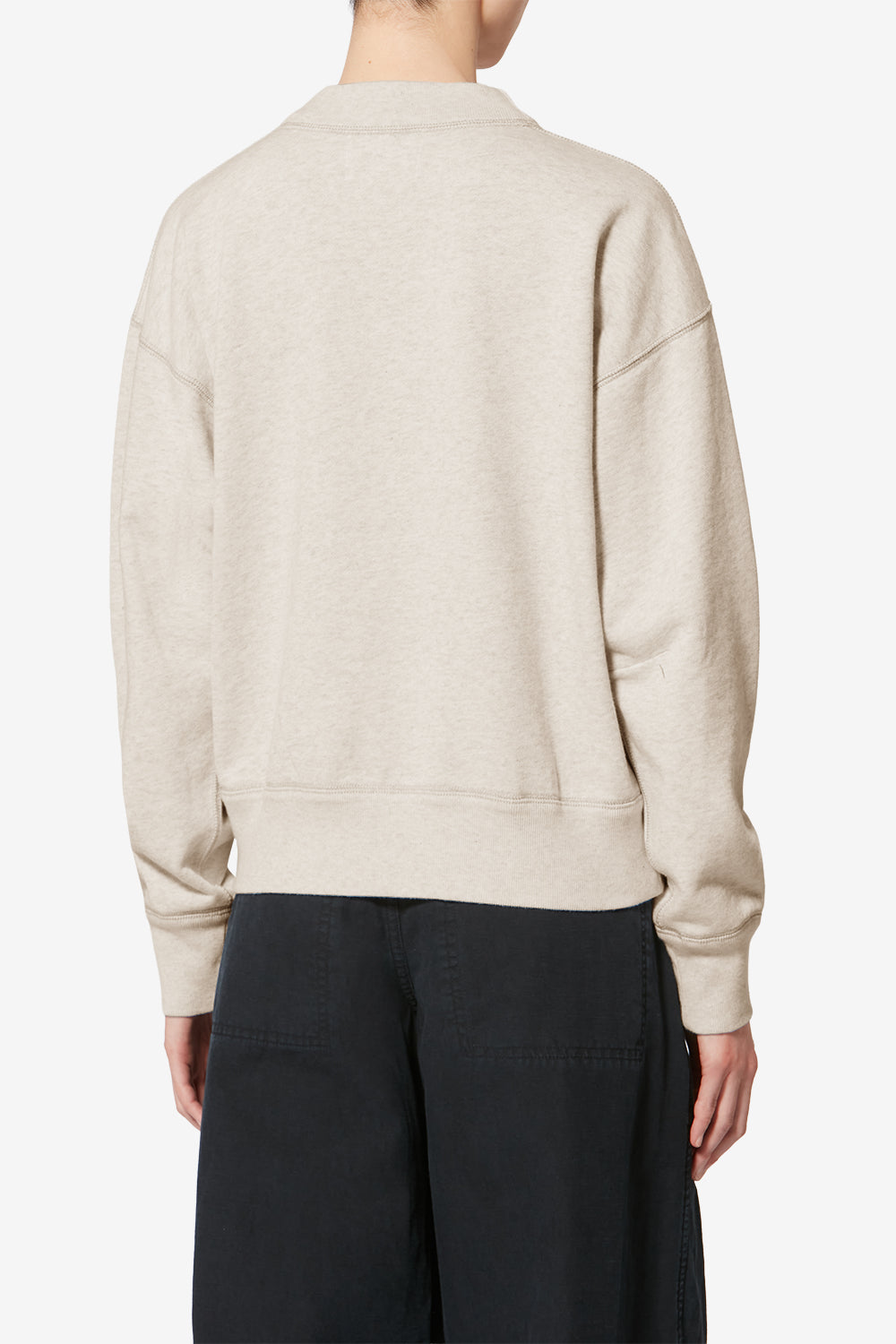 Moby cotton sweatshirt with logo - Ecru - Woman - 5