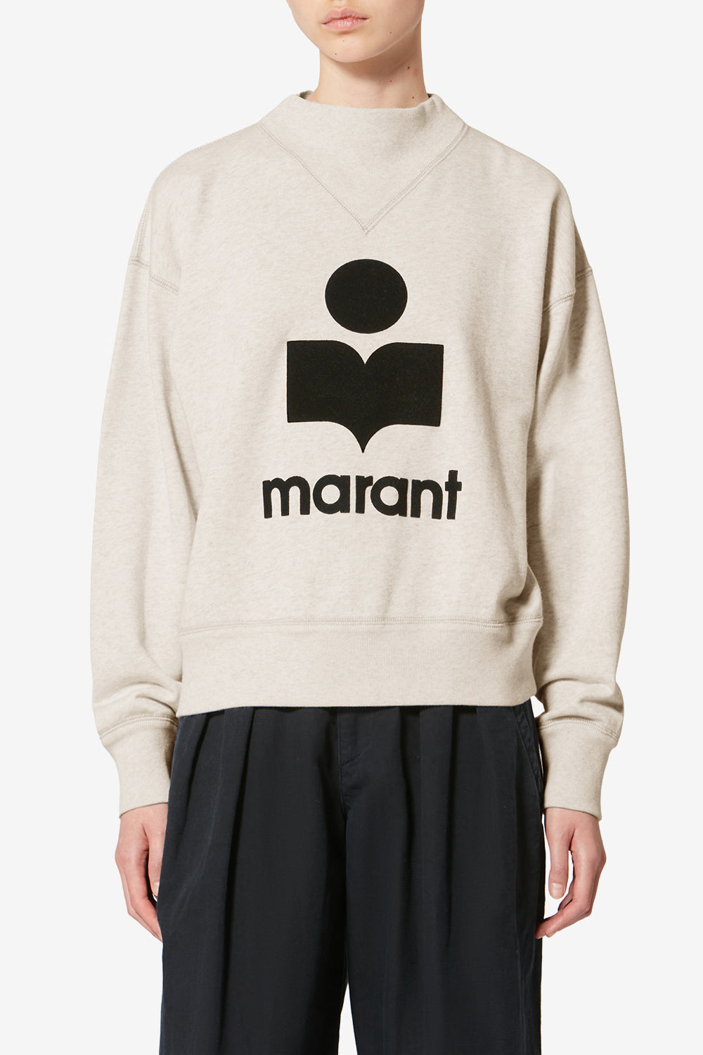 Moby cotton sweatshirt with logo - Ecru - Woman - 4