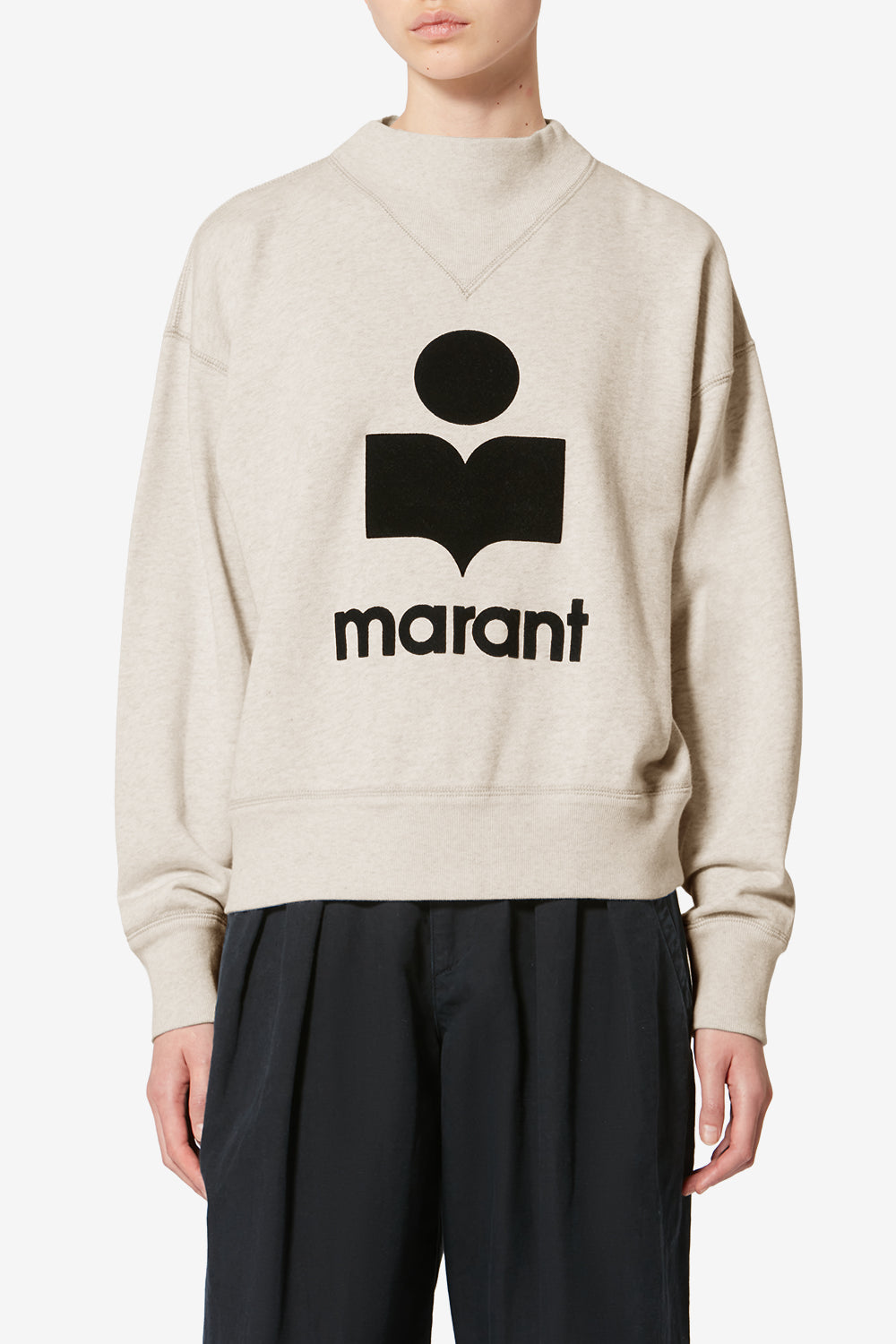 Moby cotton sweatshirt with logo - Ecru - Woman - 4