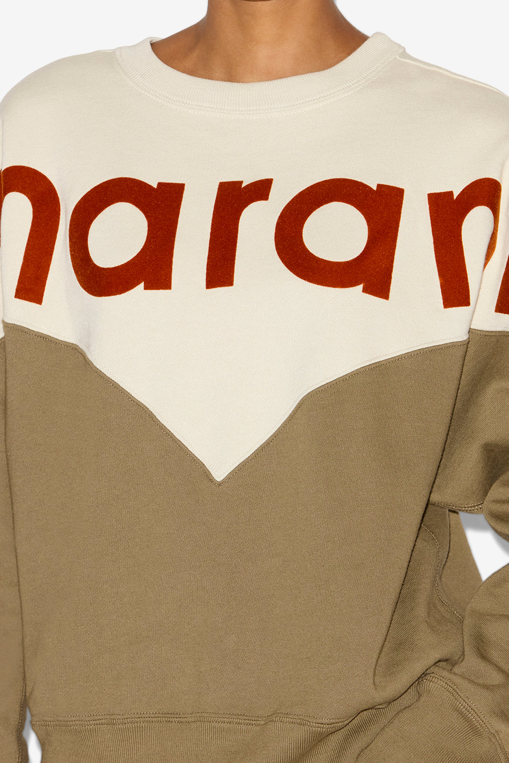 Sweatshirt houston en coton à logo - Ecru-dark khaki - Woman - 2