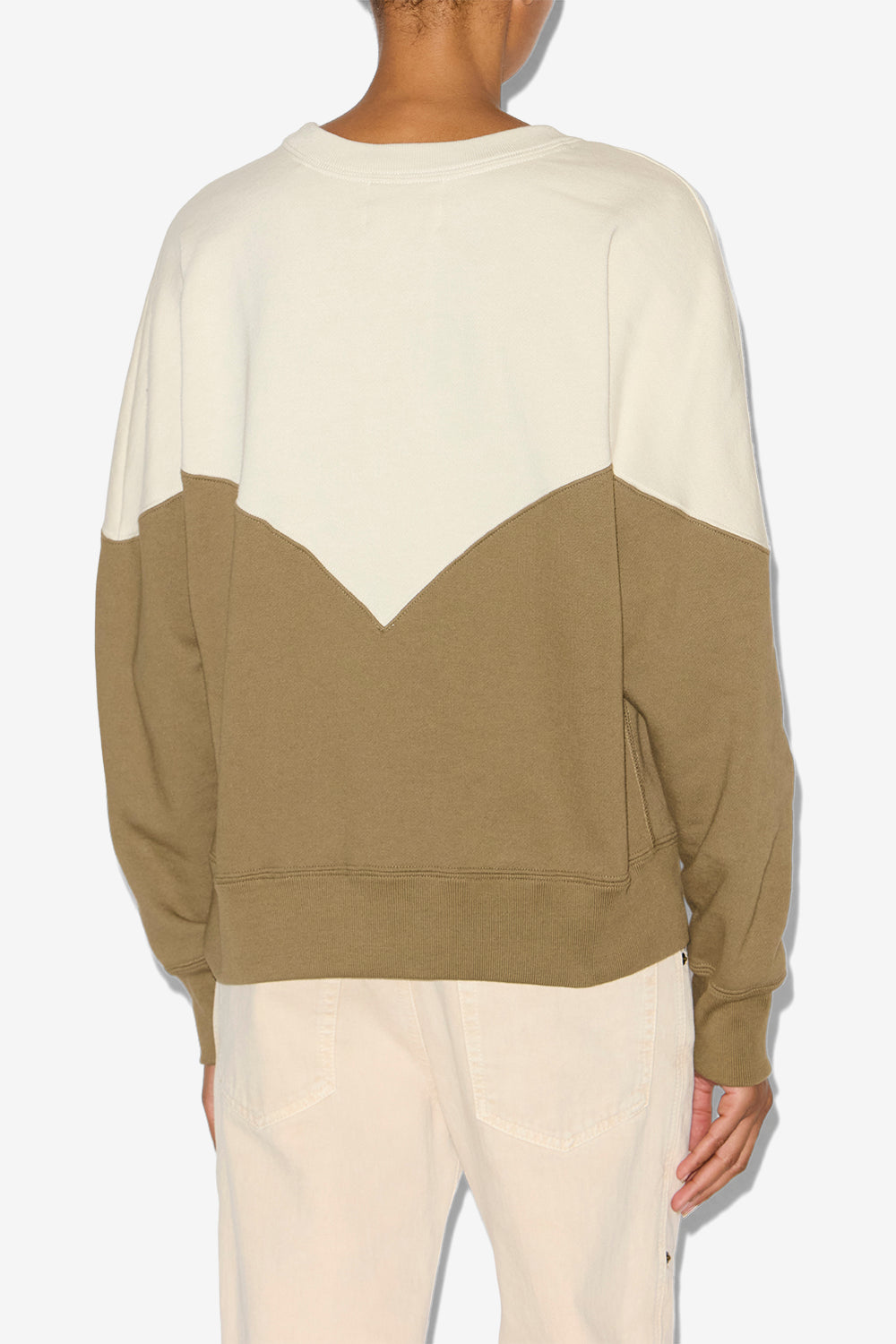 Sweatshirt houston en coton à logo - Ecru-dark khaki - Woman - 4